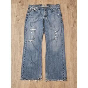 BKE Tyler Wide Leg Distressed Jeans Men's 36x32 Blue